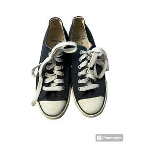 Brooks Brothers Navy Blue Canvas‎ Lace Up Casual Sneakers Mens Size 7